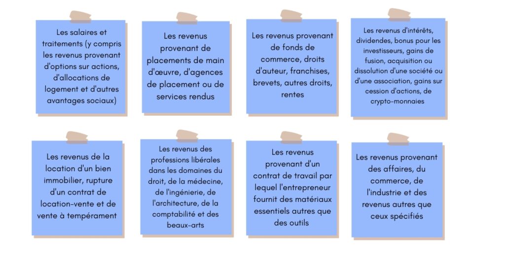 Quels sont les revenus imposables ?